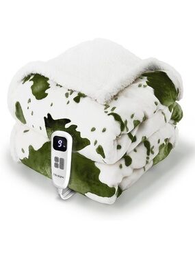 NEW Blunique Heated Electric Blanket Throw Blanket Fast Heating Soft Flannel
